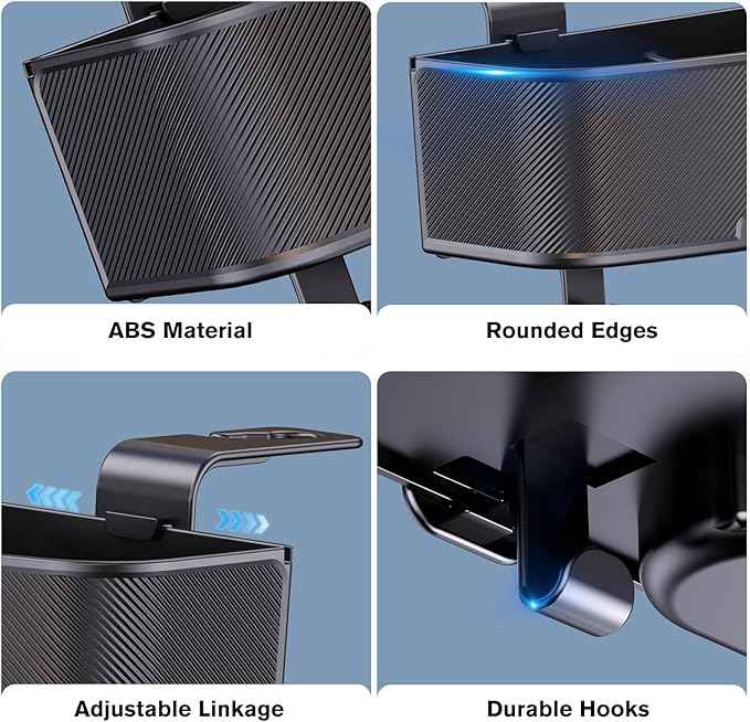 Car Headrest Cup Holder for Back Seat Organizer for Multi-Hanging Snack Storage Box with Strong Hooks for Kids and Uber Backseat Passengers Share Rid for Travel Accessories