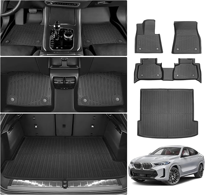 Cartist Floor Mats for BMW X6 2020-2025 2026, All Weather Cargo Liner for X6 Accessories, Heavy Duty Car Mats for BMW X6 M/M50i/sDrive40i/xDrive40i G06, Car Accessories