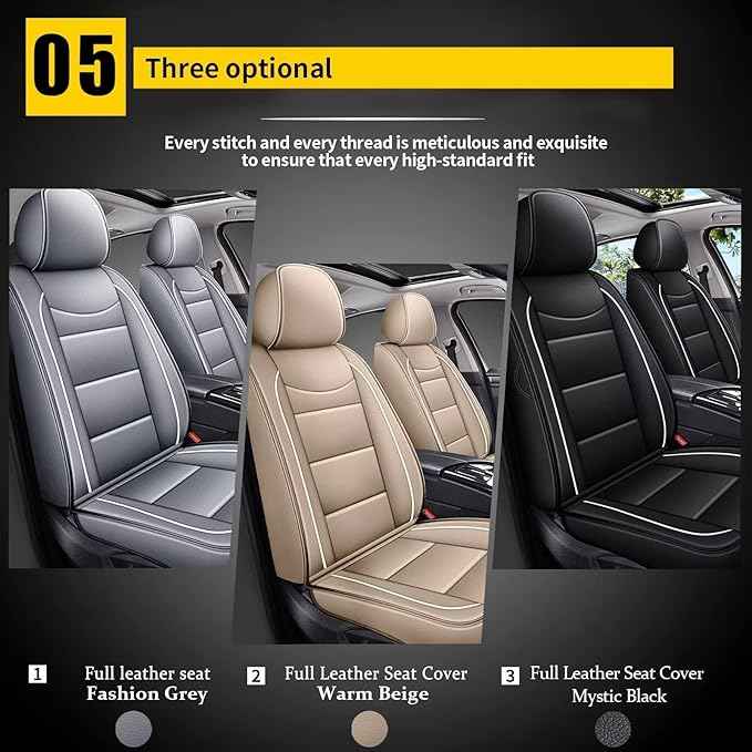 YORKNEIC Front Seat Covers Fit for Jeep Liberty 2002-2012: Faux Leather Car Seat Cover Protector Cushion (2 Front Set, Black)