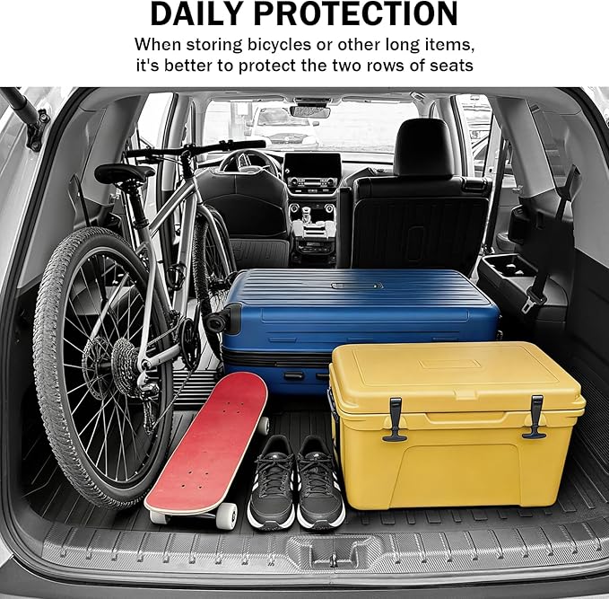 Trunk Mat & Backrest Mat & 2nd Row Seat Backrest for Toyota Grand Highlander 2024-2026(7 Seater Only), All Weather TPE Cargo Liner, Waterproof Scratch-Resistant Full Coverage Cargo Mats