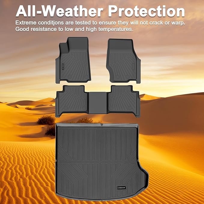 TPE Floor Mats for 2022-2026 Jeep Grand Cherokee WL All Weather Car Floor Liners Fit Jeep Grand Cherokee WL Accessories 5 Seat Only (Not WK2 WL75) 