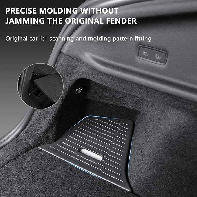 Trunk Storage Bins for Tesla Model Y Juniper, 2-Piece Waterproof Organizer with Lids, Black Side Storage Box, 2025-2026