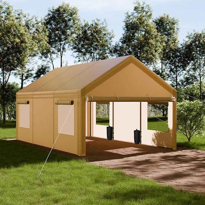 Shintenchi Portable Garage Canopy,10x20 FT Heavy-Duty Design Carport,Carport Canopy