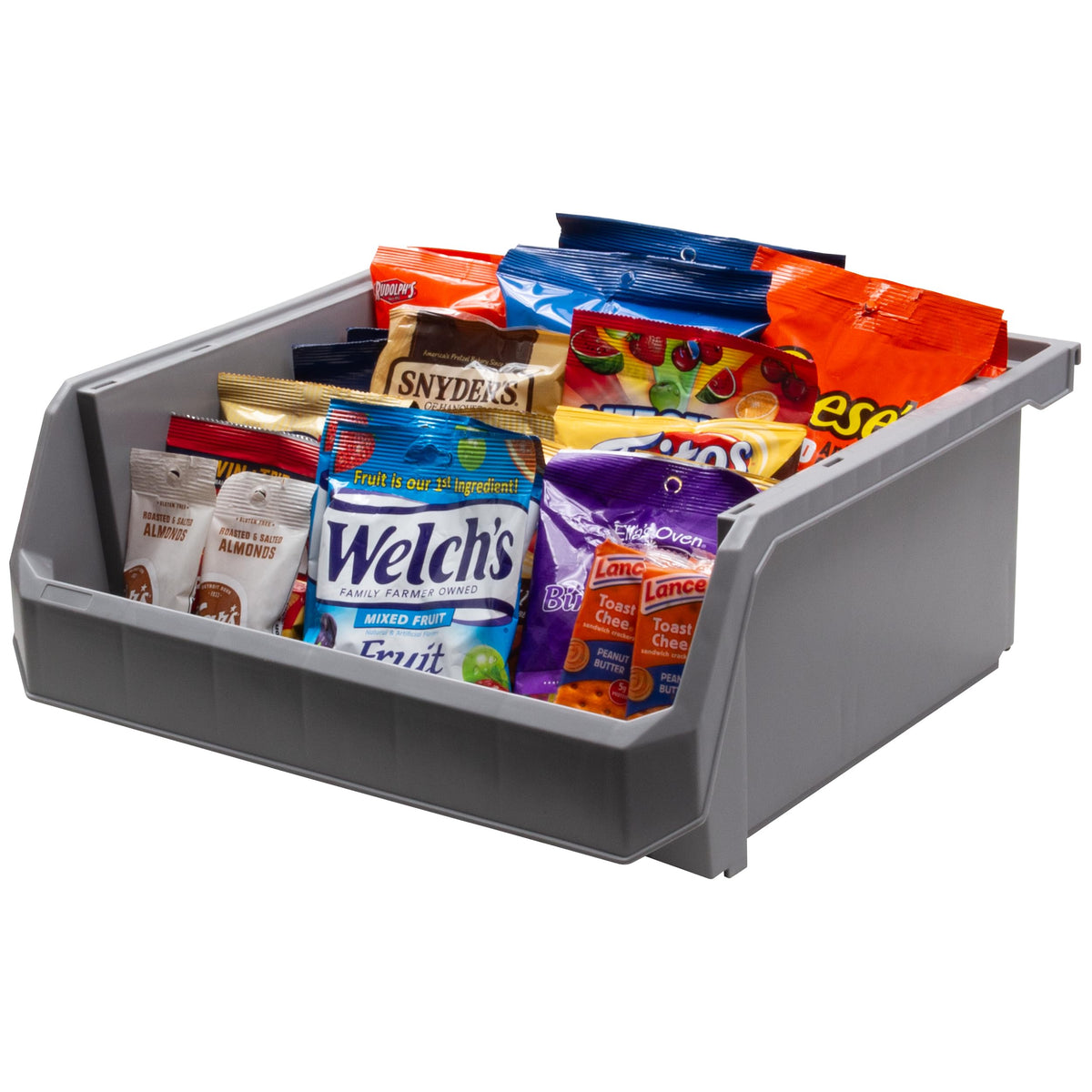 Extra Large Stackable Plastic Storage Bins (Grey / Extra Large, 4-Pack)