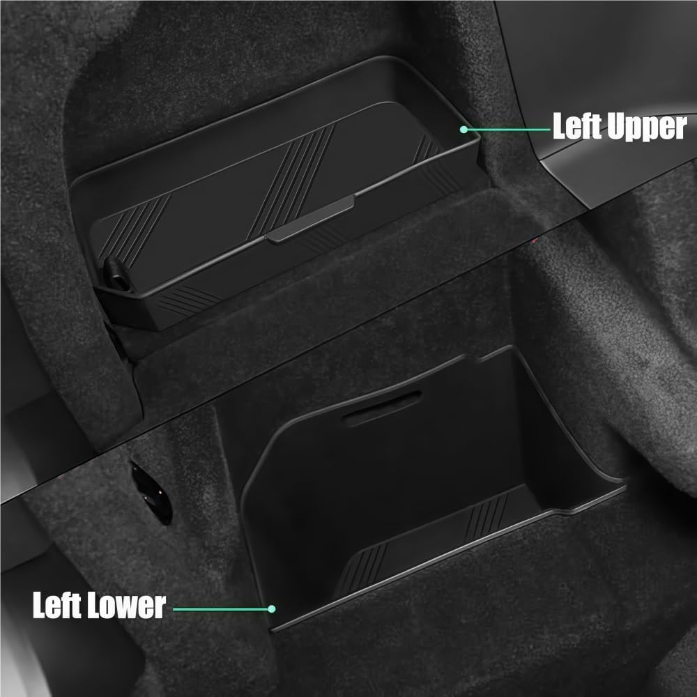 GGCLIMAX Car Organizer Rear Trunk Side Storage Box Compatible with Tesla Model X 2022 (3pcs set Grey)