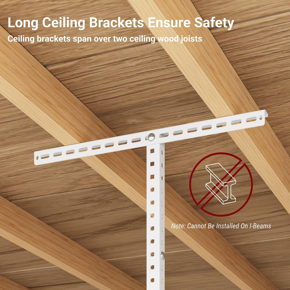 3x8ft Overhead Ceiling Garage Storage Rack (White / 3x8ft)