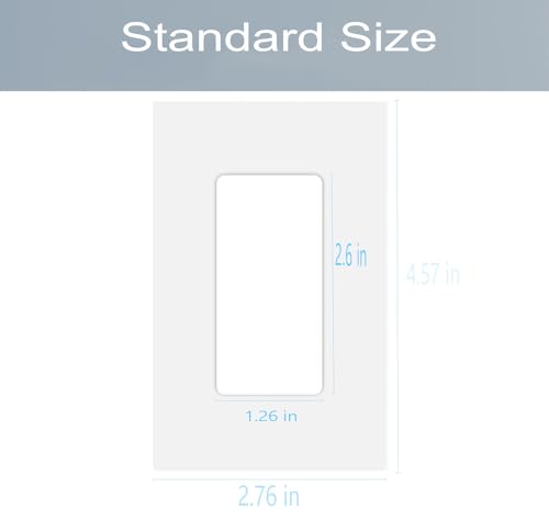 1 Gang Screwless Decora Wall Plate Cover Single Switch Outlet Electrical Faceplate for Light Switch (4 Count)