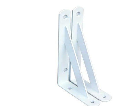 2 Pack L6 x H 4" White Heavy Duty Shelf Brackets with Screws Metal Shelf Brackets Shelf Support Angle Brackets for Shelves L Brackets Heavy Duty Floating Shelf (2 Count)