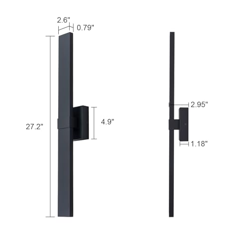 Modern Outdoor Wall Light 3CCT Dimmable LED Outdoor Sconce Lights with Remote Control