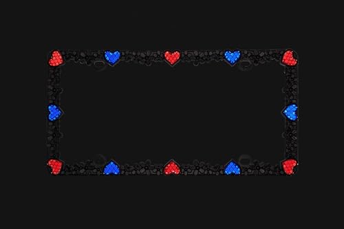 3D Daisy Heart License Plate Frame from Pure Zinc Alloy Metal Perfect Plate Holder