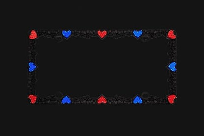 3D Daisy Heart License Plate Frame from Pure Zinc Alloy Metal Perfect Plate Holder