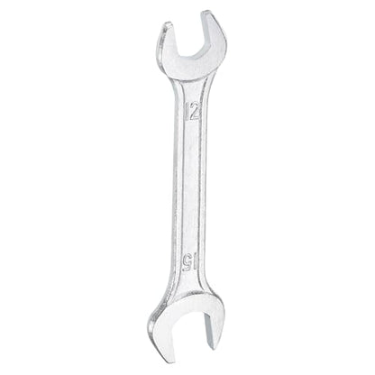 Double Open End Wrench 12mm x 15mm Metric 15 Degree Offset Angle Small Flat Head Wrench Galvanizing Open Ended Spanner for Automotive Repair Furniture Assembly