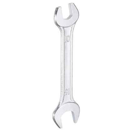 Double Open End Wrench 10mm x 15mm Metric 15 Degree Offset Angle Small Flat Head Wrench Galvanizing Open Ended Spanner for Automotive Repair Furniture Assembly