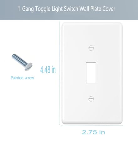 Toggle Light Switch Cover Plate Single Decor Wall Plate 1 (20 Count)