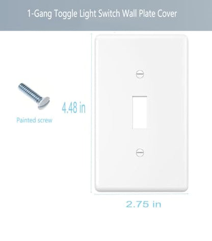 Toggle Light Switch Cover Plate Single Decor Wall Plate 1 (20 Count)