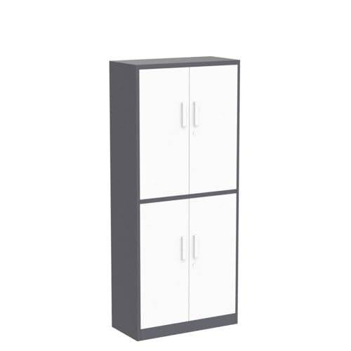 Metal Storage Locking Cabinet with 4 Doors and 2 Adjustable Shelves