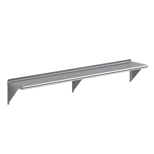 72" Long X 12" Deep Stainless Steel Wall Shelf