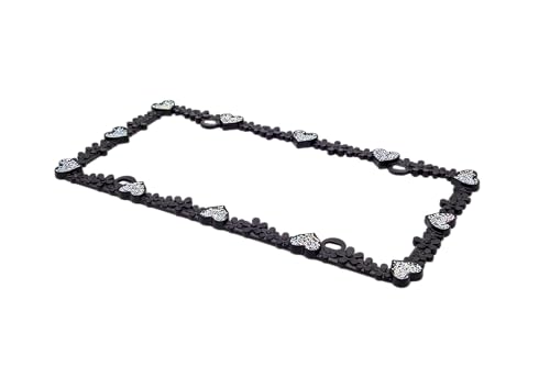 3D Shining Daisy Heart License Plate Frame from Pure Zinc Alloy Metal Perfect Plate Holder