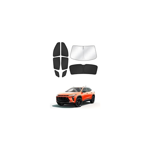 Windshield Sun Shade for Chevrolet Equinox 2025 2026 Car Window Shades Thicken UV Block and Blackout Privacy Foldable Sunshades 8PCS Accessories Keep Cool Sun Visor Covers (8 Count)