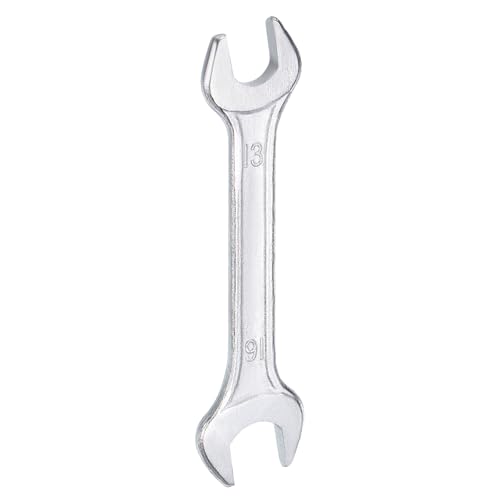 Double Open End Wrench 13mm x 16mm Metric 15 Degree Offset Angle Small Flat Head Wrench Galvanizing Open Ended Spanner for Automotive Repair Furniture Assembly