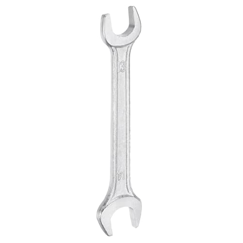 Double Open End Wrench 13mm x 14mm Metric 15 Degree Offset Angle Small Flat Head Wrench Galvanizing Open Ended Spanner for Automotive Repair Furniture Assembly