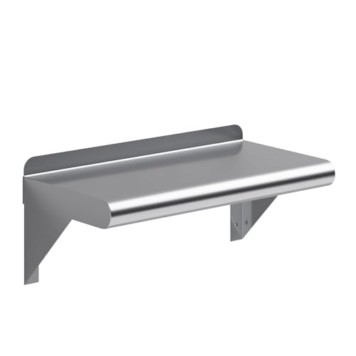 16" Long X 8" Deep Stainless Steel Wall Shelf