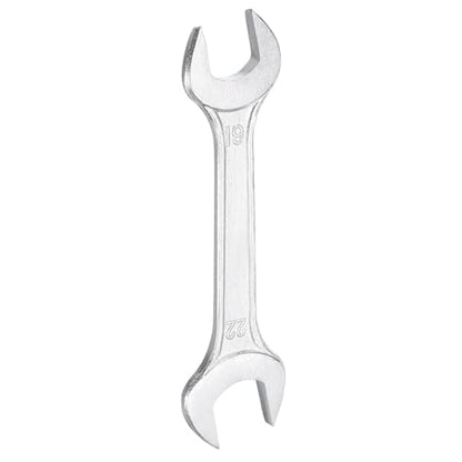 Double Open End Wrench 19mm x 22mm Metric 15 Degree Offset Angle Small Flat Head Wrench Galvanizing Open Ended Spanner for Automotive Repair Furniture Assembly
