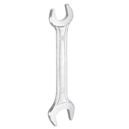 Double Open End Wrench 14mm x 17mm Metric 15 Degree Offset Angle Small Flat Head Wrench Galvanizing Open Ended Spanner for Automotive Repair Furniture Assembly