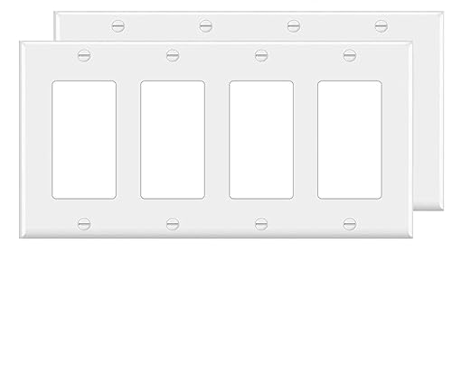 4 Gang Switch Outlet Wall Plate Cover Decorator Electrical Faceplate for Light Switch (2 Count)
