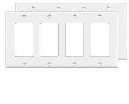 4 Gang Switch Outlet Wall Plate Cover Decorator Electrical Faceplate for Light Switch (2 Count)