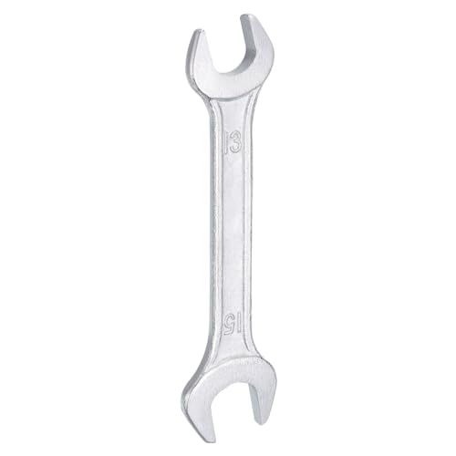 Double Open End Wrench 13mm x 15mm Metric 15 Degree Offset Angle Small Flat Head Wrench Galvanizing Open Ended Spanner for Automotive Repair Furniture Assembly