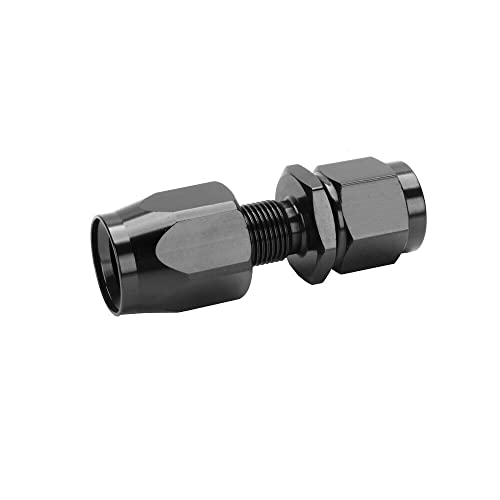 Swivel 8AN Fitting 0° Straight For CPE Braided Hose End Black 2Pcs (2 Count)