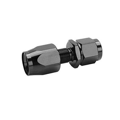 Swivel 8AN Fitting 0° Straight For CPE Braided Hose End Black 2Pcs (2 Count)