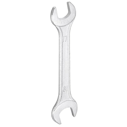 Double Open End Wrench 17mm x 19mm Metric 15 Degree Offset Angle Small Flat Head Wrench Galvanizing Open Ended Spanner for Automotive Repair Furniture Assembly
