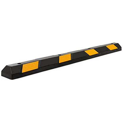 72" Rubber Parking Curb with Yellow Reflective Stripes