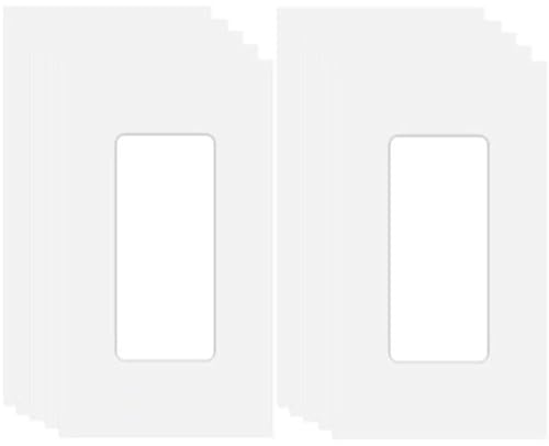 1 Gang Screwless Decorator Wall Plate Cover Single Switch Outlet Electrical Faceplate for Light Switch (10 Count)