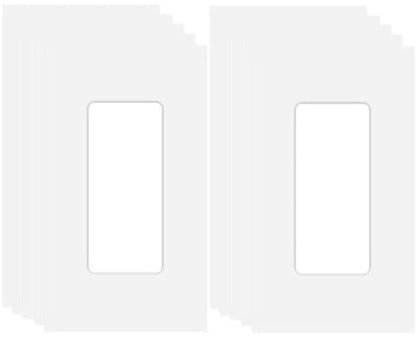 1 Gang Screwless Decorator Wall Plate Cover Single Switch Outlet Electrical Faceplate for Light Switch (10 Count)