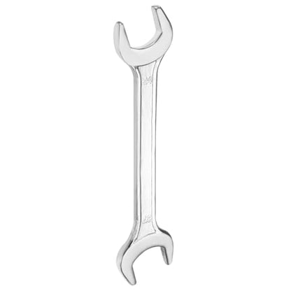Double Open End Wrench 24mm x 27mm Metric 15 Degree Offset Angle Small Flat Head Wrench Galvanizing Open Ended Spanner for Automotive Repair Furniture Assembly