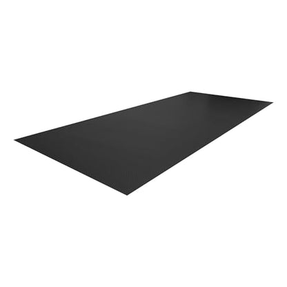 Lite Diamond Tread Pattern Midnight Black Vinyl Rollout Garage Flooring Protector Mat for The Garage and Beyond