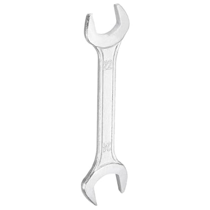 Double Open End Wrench 22mm x 24mm Metric 15 Degree Offset Angle Small Flat Head Wrench Galvanizing Open Ended Spanner for Automotive Repair Furniture Assembly
