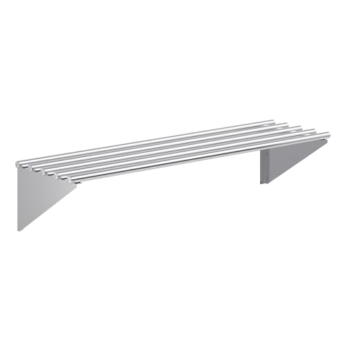 14 in. x 48 in. NSF Stainless Steel Tubular Wall Shelf