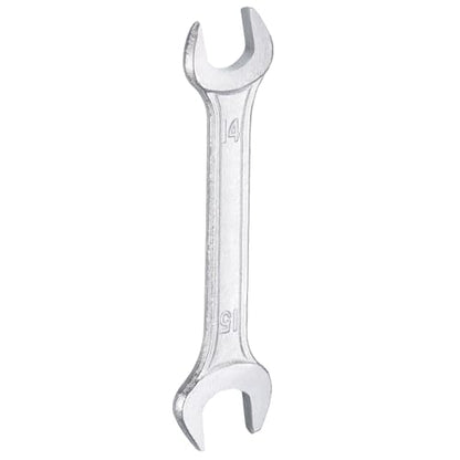 Double Open End Wrench 14mm x 15mm Metric 15 Degree Offset Angle Small Flat Head Wrench Galvanizing Open Ended Spanner for Automotive Repair Furniture Assembly