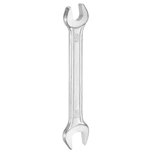 Double Open End Wrench 8mm x 10mm Metric 15 Degree Offset Angle Small Flat Head Wrench Galvanizing Open Ended Spanner for Automotive Repair Furniture Assembly