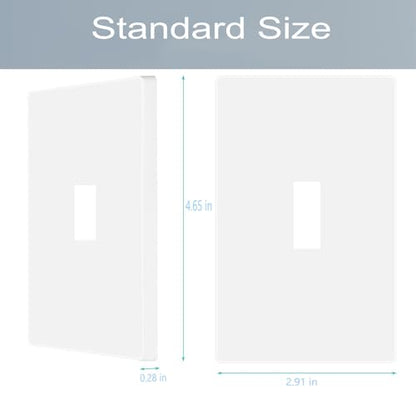 1 Gang Screwless Toggle Switch Wall Plate Cover Toggle Switch Outlet Electrical Faceplate for Light Switch (10 Count)