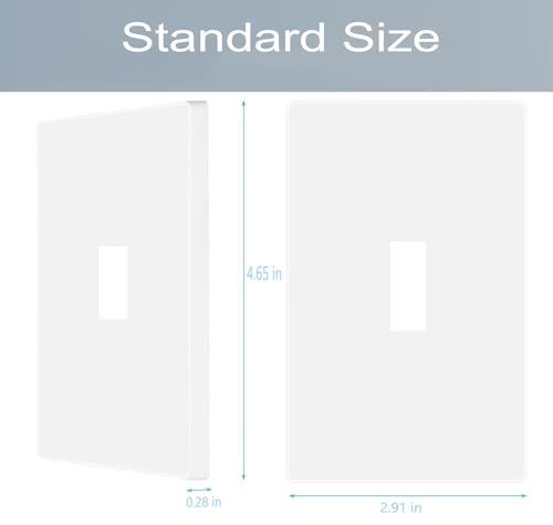 1 Gang Screwless Toggle Switch Wall Plate Cover Toggle Switch Outlet Electrical Faceplate for Light Switch