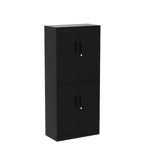 Metal Storage Locking Cabinet with 4 Doors and 2 Adjustable Shelves