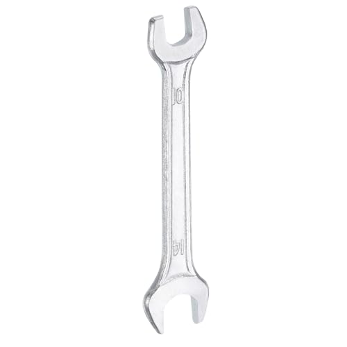 Double Open End Wrench 10mm x 14mm Metric 15 Degree Offset Angle Small Flat Head Wrench Galvanizing Open Ended Spanner for Automotive Repair Furniture Assembly