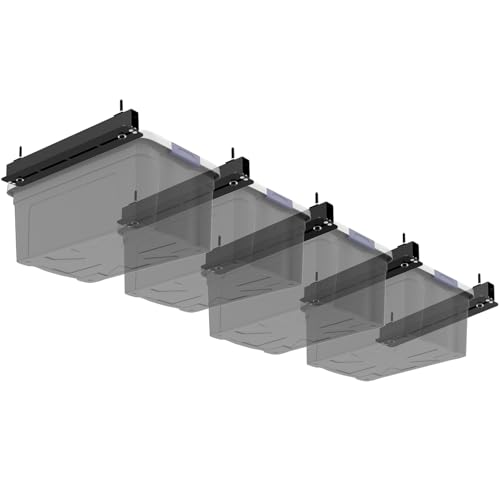 5 Pack Overhead Storage Bin Rack Heavy Duty Rack Ceiling Garage Storage (5 Count)