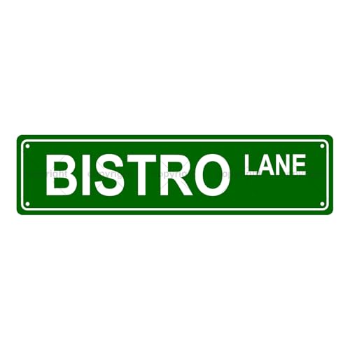 BISTRO LANE SPACE Metal Tin Street Sign Bar Cafe Garage Cave Home Room Wall Bathroom Farmhouse Garden Porch Patio Decor