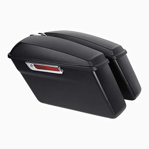 Matte Black Hard Saddlebags Fit for Harley Touring Road King Street Glide Electra Ultra 2014 (2 Count)